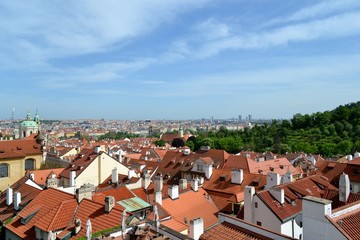 Fototapeta na wymiar Roofs of Prague in Czech Republic