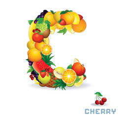 Alphabet From Fruit. Letter C
