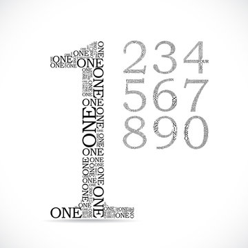 number two created from text - illustration
