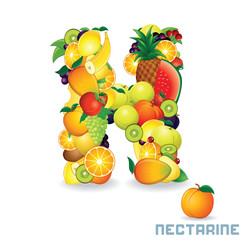 Alphabet From Fruit. Letter N