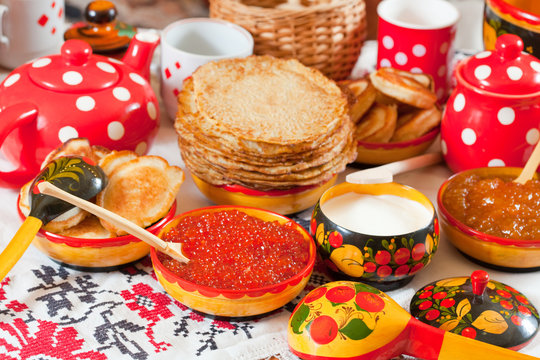 russian pancake with caviar