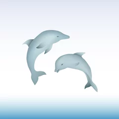 Stickers pour porte Dauphins dauphins
