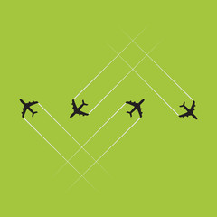 Airplanes on the sky - illustration
