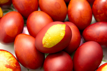 colored eggs on Orthodox Easter
