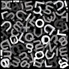 futuristic alphabet font isolated - illustration.