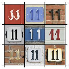 Collage of House Numbers Eleven