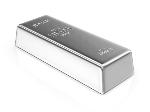 Silver Bar isolated on white background