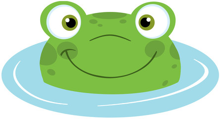 Cute Frog Smiling In Water