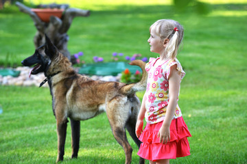 girl with dog