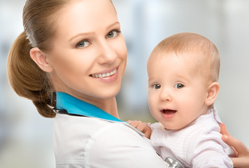 doctor pediatrician and patient happy child baby