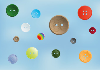 Collection of various sewing button