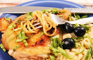 serving of fried chicken.