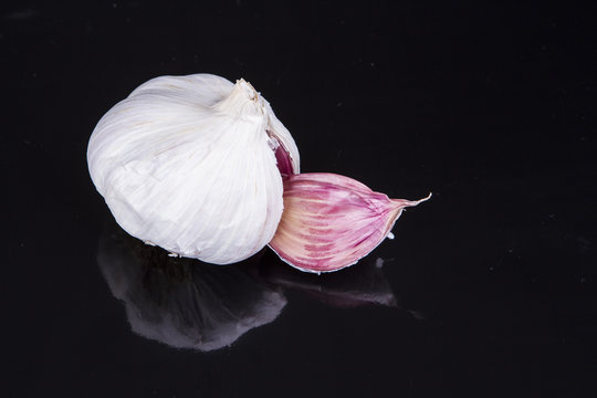 Garlic bulb split open