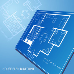House plan blueprint text background