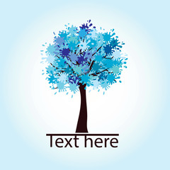 Obraz premium stylized winter tree background for design, vector art image