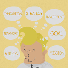 Business man thinking business plan to success , eps10 vector fo