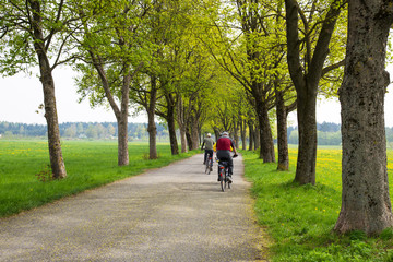 Naklejka premium Fahrradtour im Frühling