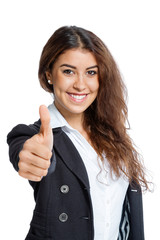 Cute girl with thumb up