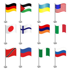Colorful flags of a variety of nations