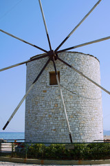 Greek windmill on the island of Corfu.