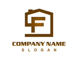 Letter F house logo
