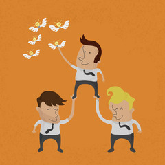 Business people working as a team to grab the Idea , eps10 vecto