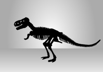 Dinosaur skeleton silhouette