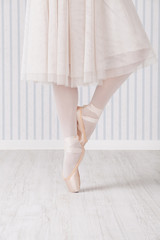 Feet of ballet dancer