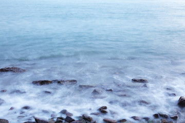 Long exposure of beach at evening