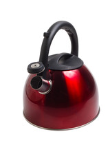 kettle red isolated utensils appliance kitchen asian hot design