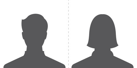 male and female profile picture - obrazy, fototapety, plakaty