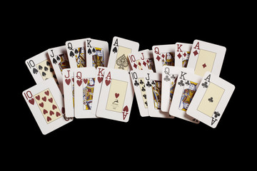 Poker, Royal Flush, Schwarz, schwebend