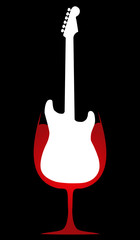 Obrazy na Szkle  gitara z czerwonego wina