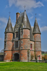 renaissance castle of Carrouges in Normandie - obrazy, fototapety, plakaty