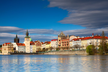 Obraz premium Prague towers near the Charles Bridge