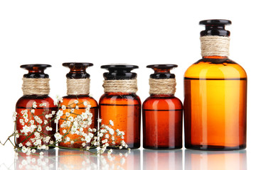 Medicine bottles isolated on white