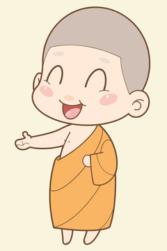 Buddhist Monk cartoon