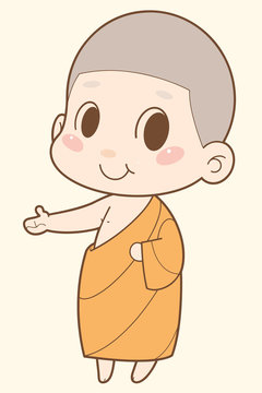 Buddhist Monk cartoon