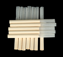 Empty cigarette tubes, isolated on black
