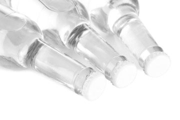 Water bottles close up