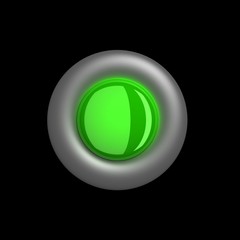 3D glossy button lighting in darkness