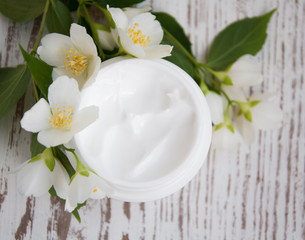 face cream with jasmine flowers