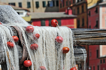 Fototapeta premium Camogli - Liguria, reti da pesca
