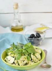 couscous ,zucchini and herbs salad.