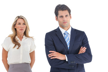 Businesswoman looking at a businessman