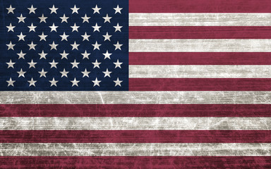 American flag with old fabric texture - illustration