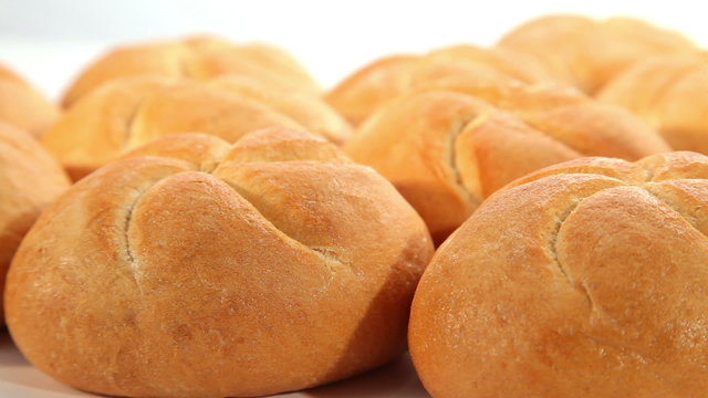 Tasty bread, rolls, dolly shot