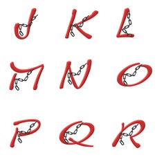 ABC Calvintal 3D rot mit Kette 3teilig