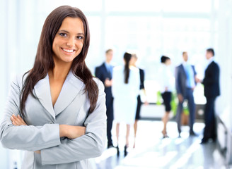 Successful business woman standing