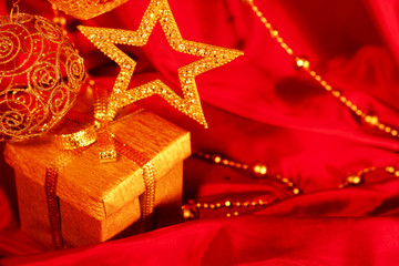 Golden christmas decoration and gift